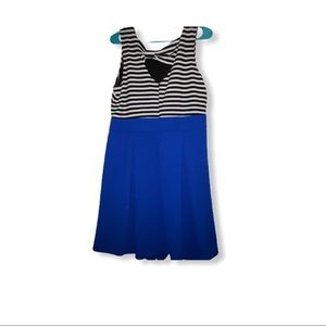 Black white and blue dress